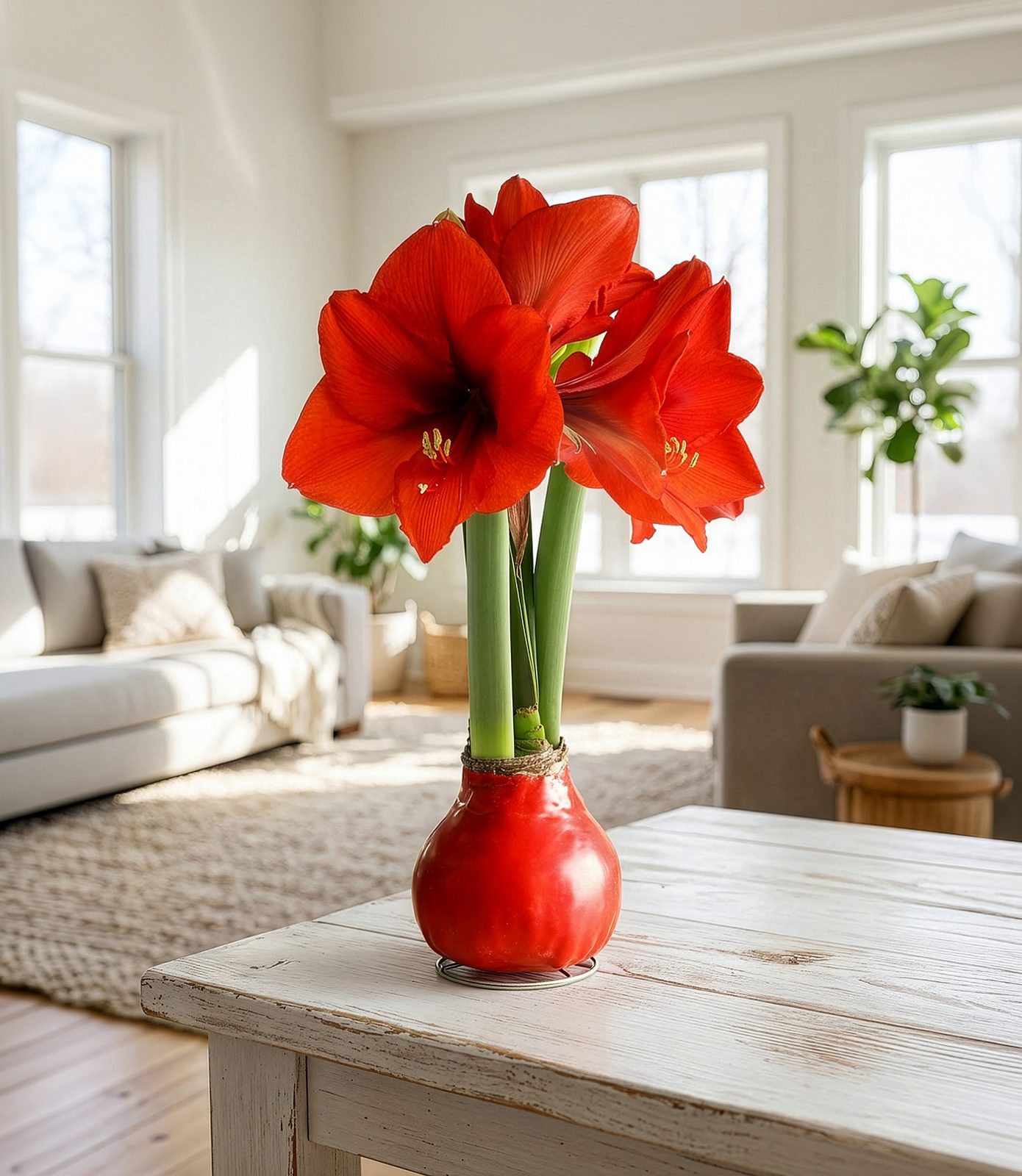 Red waxed amaryllis